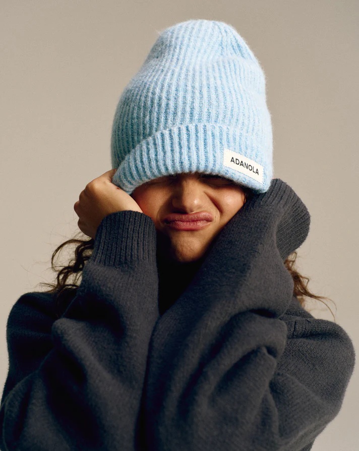 Knit Beanie, Powder Blue